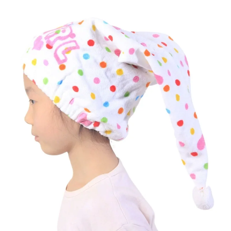 

Cotton Dry Hair Towel Quick-Drying Hair Cap Shower Cap for Women Children Pattern Absorbent Bath Accessories Hair Bonnets