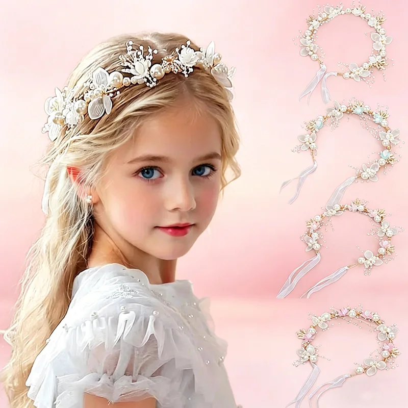 Head Wreath Flowercrown Kids Flower Crown for Hair Wreaths for Girls Flowergirl Headpiece Crown Flowers Child HH01