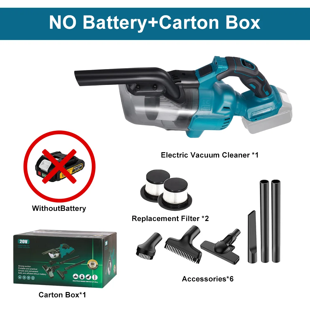 Elektrische stofzuiger Handheld draadloze stofzuiger Thuis Auto Tweeërlei gebruik Draagbare krachtige reinigingstool voor Makita 18V batterij