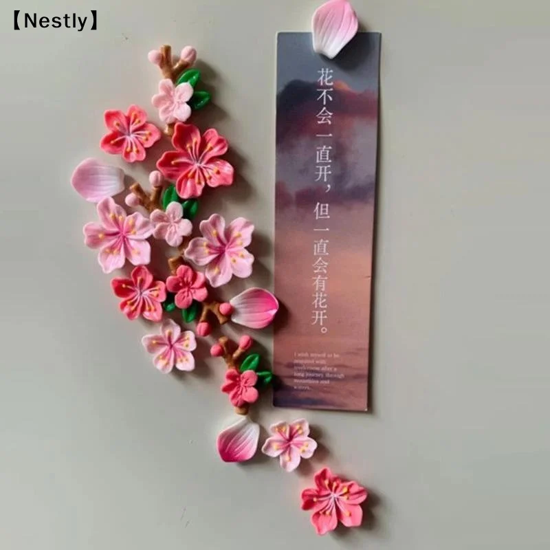 8/16Pcs Magnetic Cherry Blossom Fridge Magnet Cute Flower Magnetic Decor For Home〔Nest〕