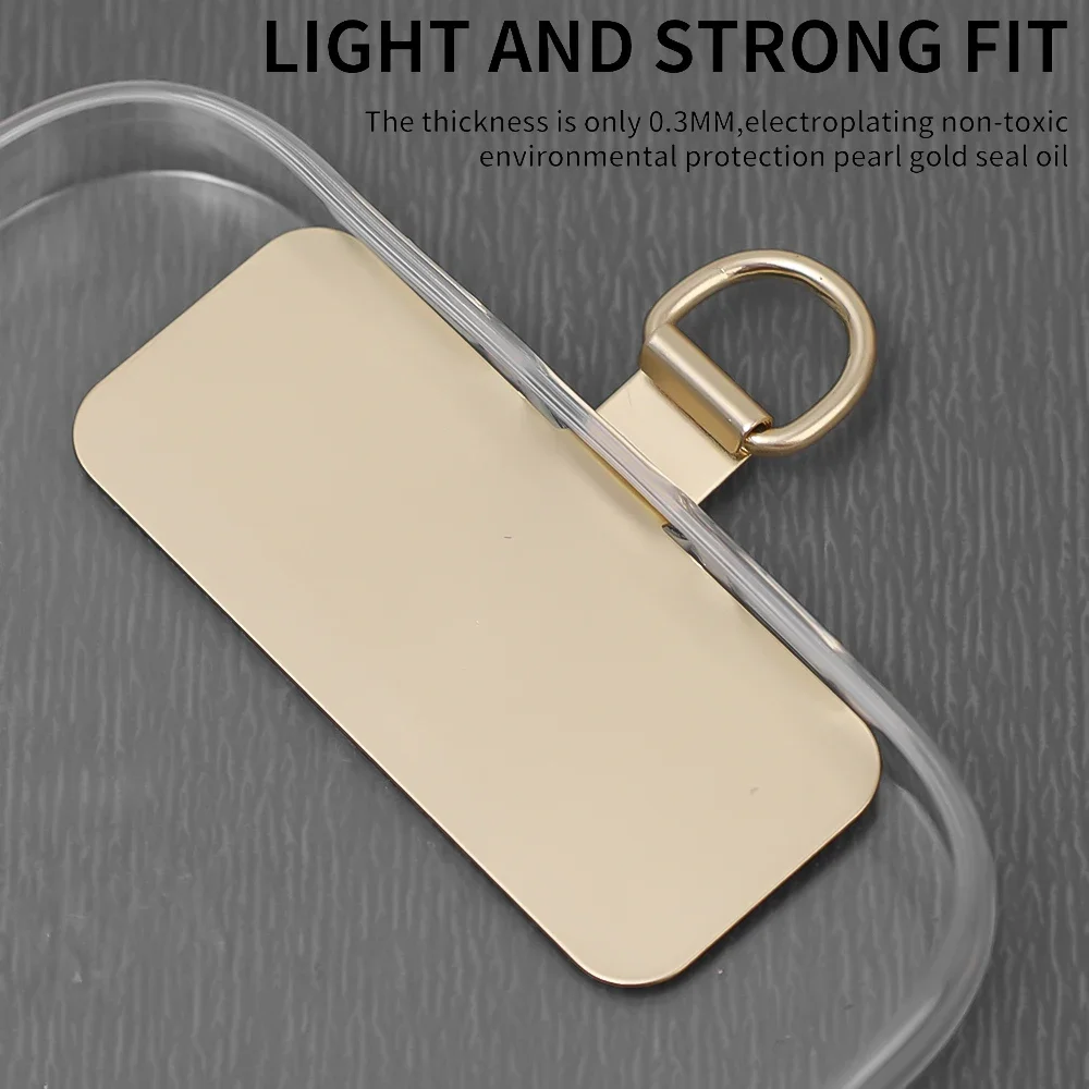 4/1PCS Ultra-thin Stainless Steel Phone Tether Patch Gasket Cellphone Strap Parts Replacement Lanyard Safety Connect Piece