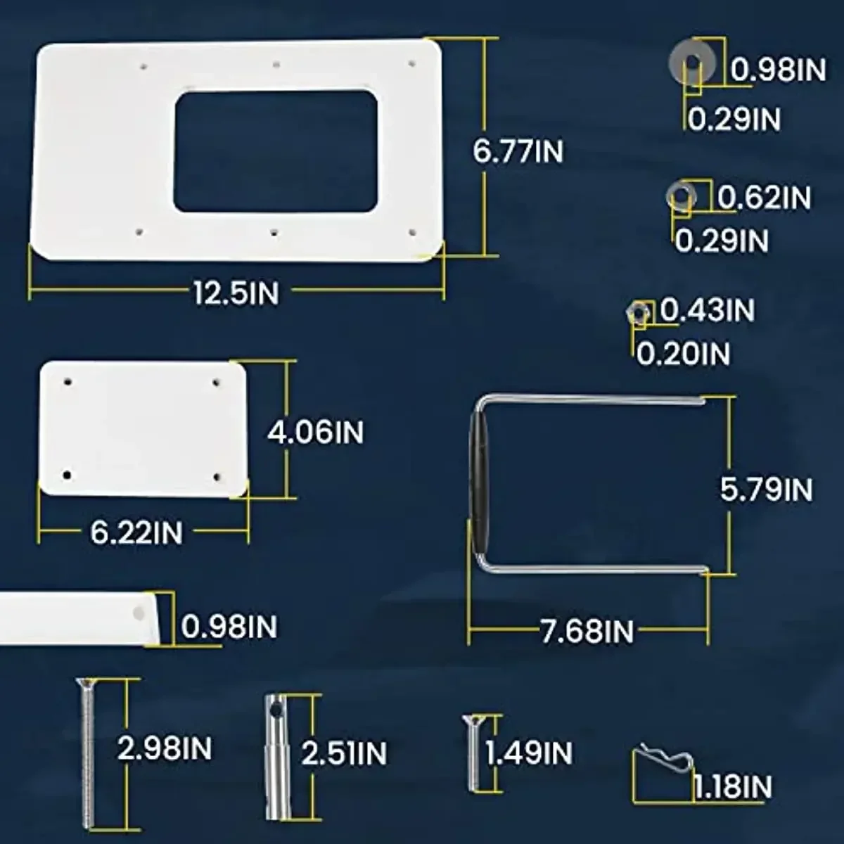 Picture 3: ChuangQian RTA-171854017 Composite Quick Release Bracket Quick Mounted Plate for Riptide Electric Steer Trolling Motor Terrova