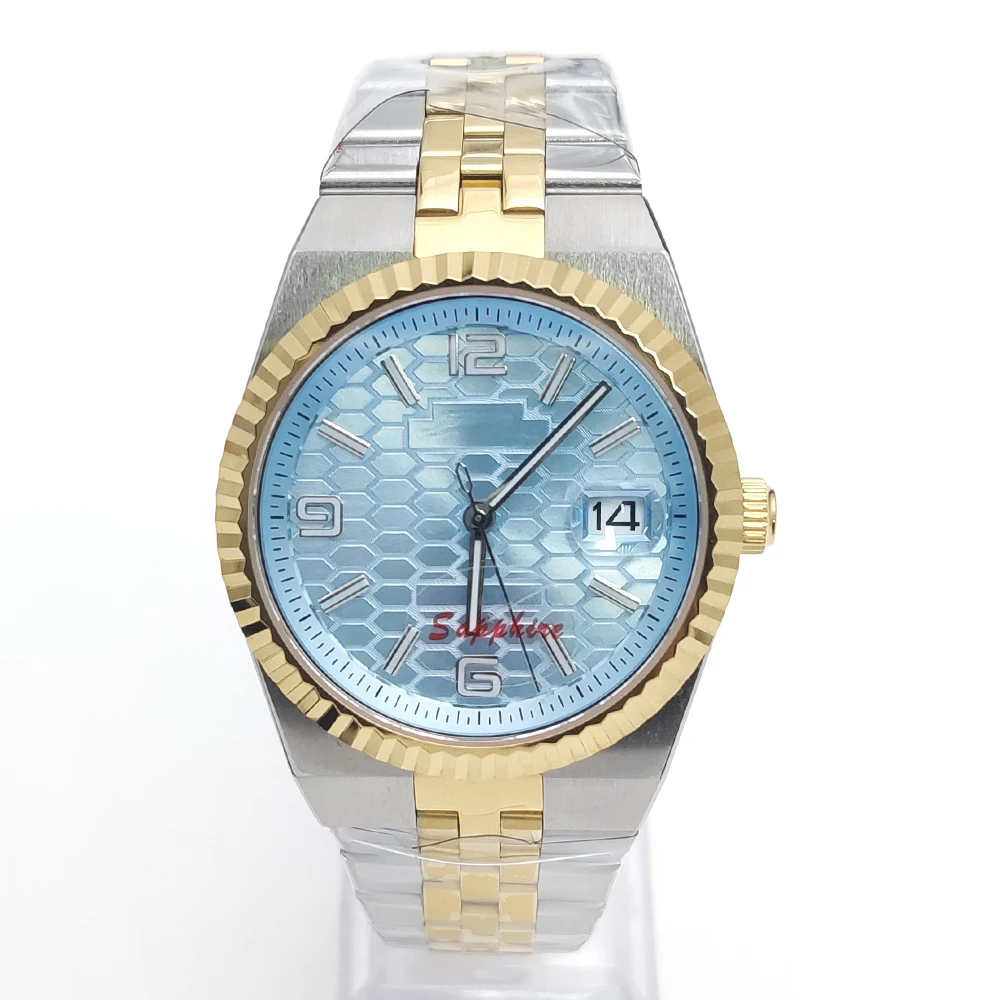 6 colours 40mm Landmark Gold Mechanical Watch Water-Resistant Men's Luxury Sapphire NH35 Automatic Watch with Steel Bracelet
