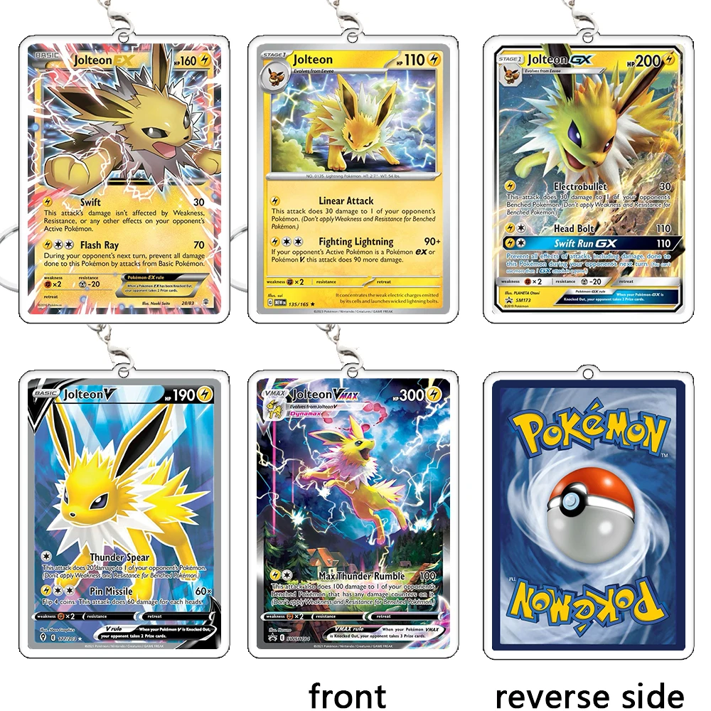 

Jolteon GX Acrylic Keychain PTCG Anime Cartoon Characters Game Cards Pocket Monster Bag Pendant Decoration Collection Keyring