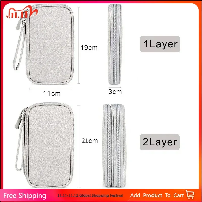 

Travel Cable Bag Portable Digital Storage Pouch Charger Data Cable USB Bag Organizer Waterproof Electronic Accessory Storage Bag