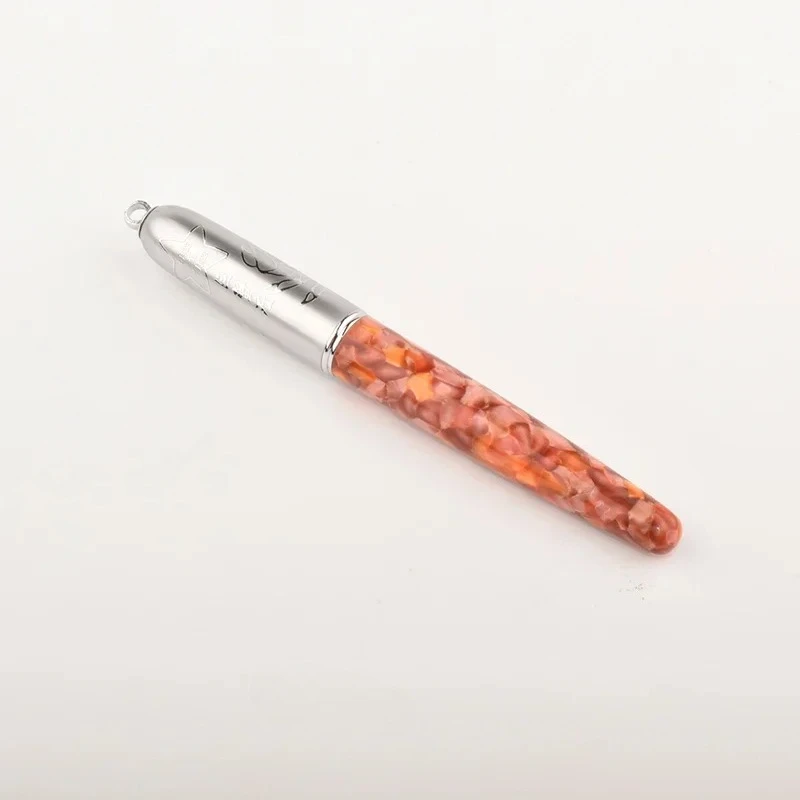 

New Fuliwen Resin Ice Flower Marble Celluloid Roller Ball Pen Refillable Ink Pen Writing Pen Writing Gift