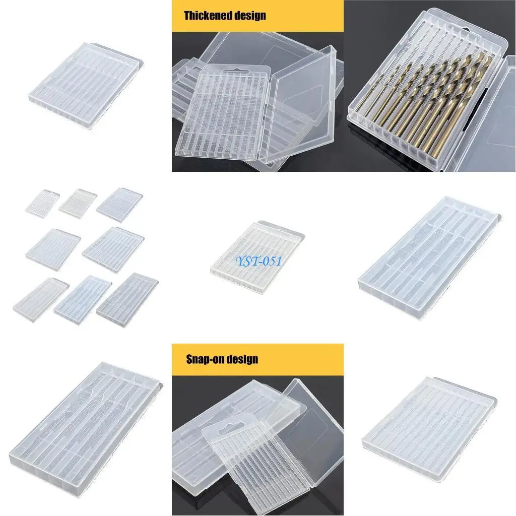 صندوق أدوات الأجهزة E15A لقم الثقب والصنابير مع إغلاق آمن وخطاف تعليق وحقيبة أدوات بلاستيكية شفافة #1