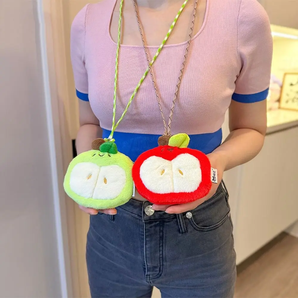 

Cartoon Halter Coin Purse Single Shoulder Sliced Fruit Lanyard Wallet Lipstick Earphone Pouch Hanging Neck Plush Coin Purse Kids
