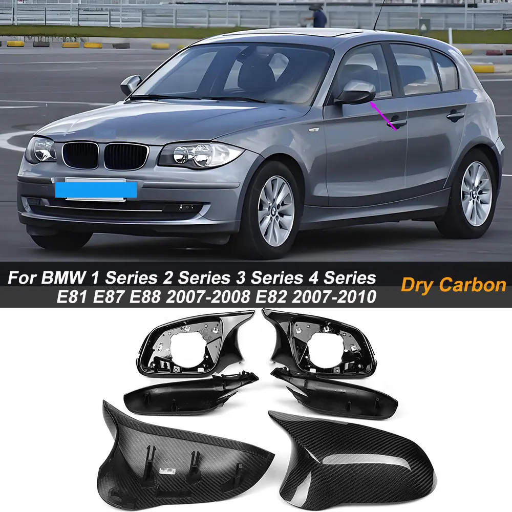 AISKA Dry Carbon Fiber F30 Upgrade F80 with Turn Signal Light Carbon Mirror Cover For BMW 1 Series 2 Ser 3 Ser 4 Ser E82 07-2010
