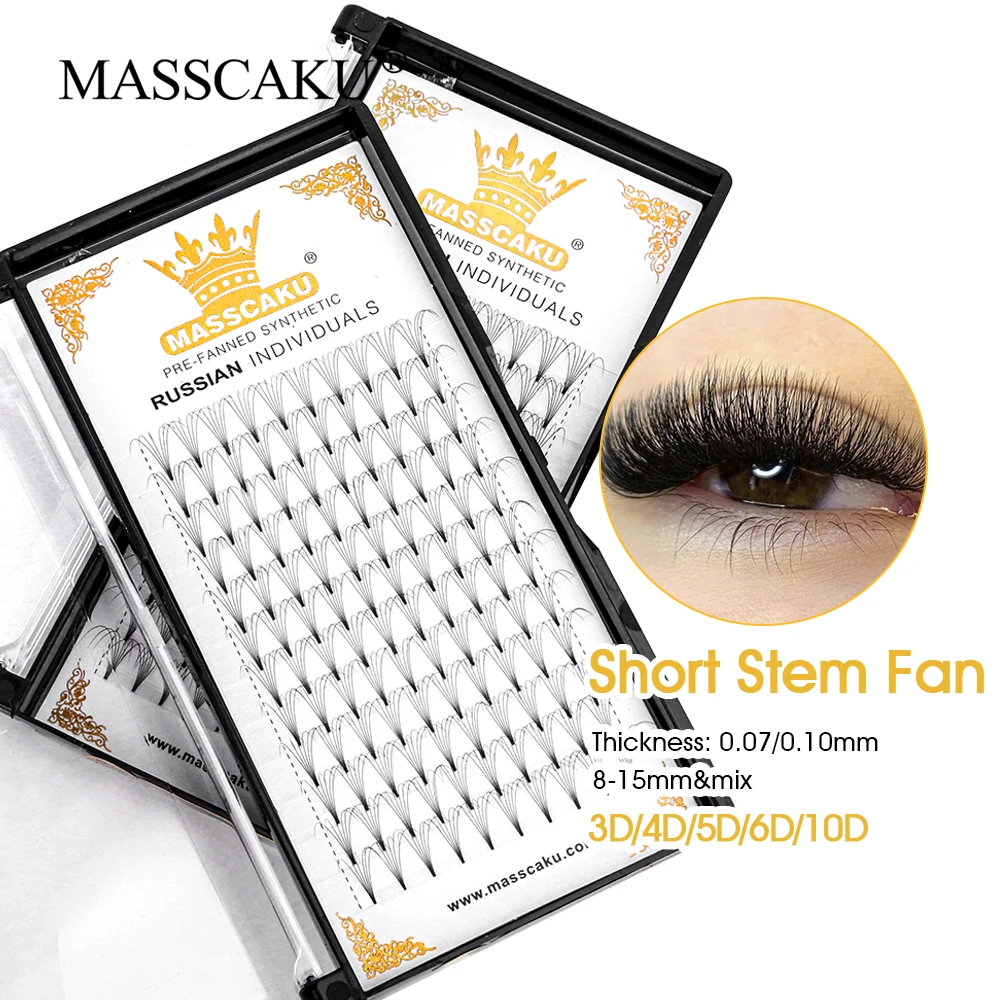 

Wholesale 12 Rows 3D 4D 5D 6D 10D Short Stem Premade Volume Fans Eyelashes C/D Curl 8-15mm &mix High Quality Natural Soft Lash