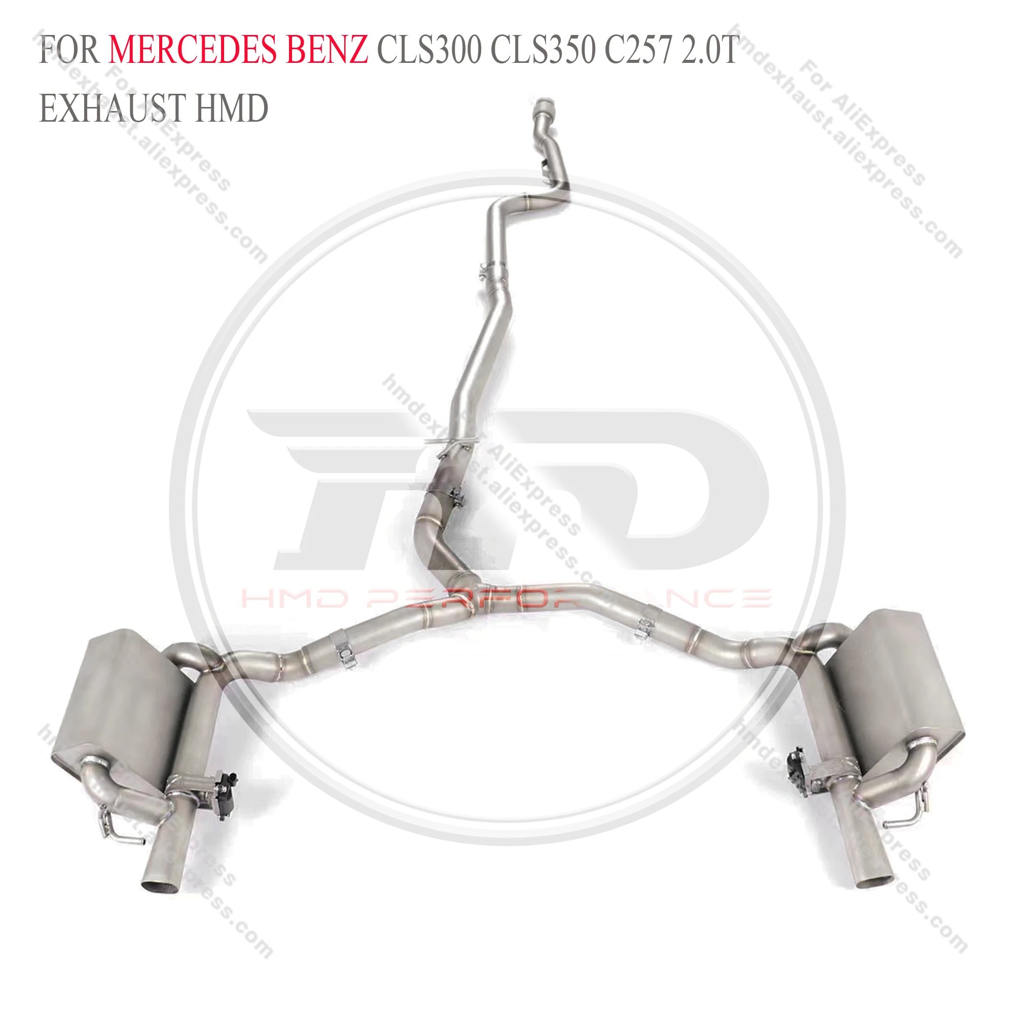 HMD Stainless Steel Exhaust System Performance Catback for Mercedes Benz CLS300 CLS350 C257 2.0T Muffler With Valve