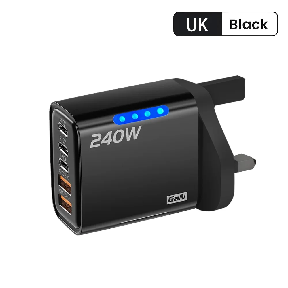 Totaal 240 W USB Type C GaN Snel Opladen Opladers Voor Huawei Xiaomi 17 15 14 iPhone Oppo Vivo Telefoon Hoge snelheid Opladen USB Adapter