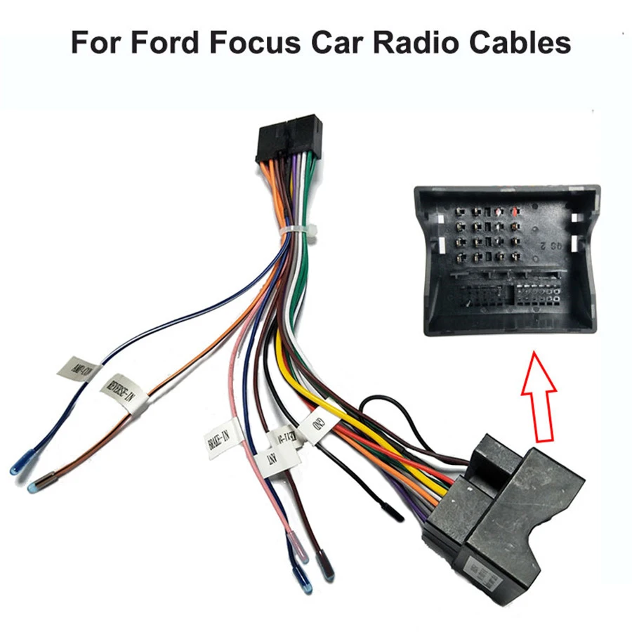 20 PIN Car Multimedia Standard Wiring Harness Connector Adapter 1din or 2din Power Cable Harness for Ford Focus Transit Fiesta