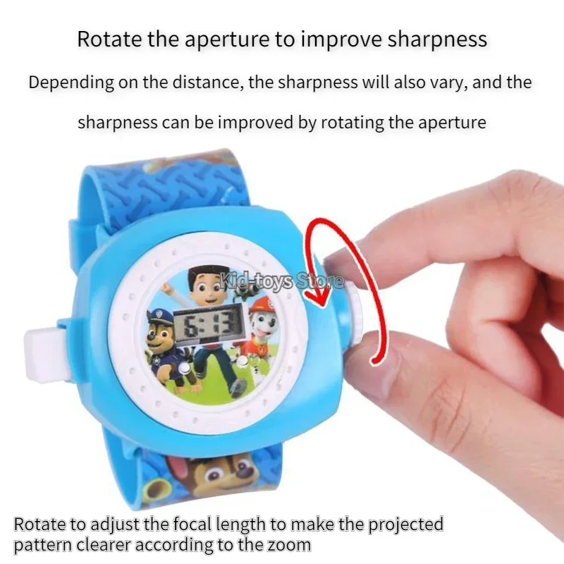 3D Projection Paw Patrols Digital Watch Kids Toys Anime Figures Puppy Model Patrulla Canine Kids Toys for Children Birthday Gift