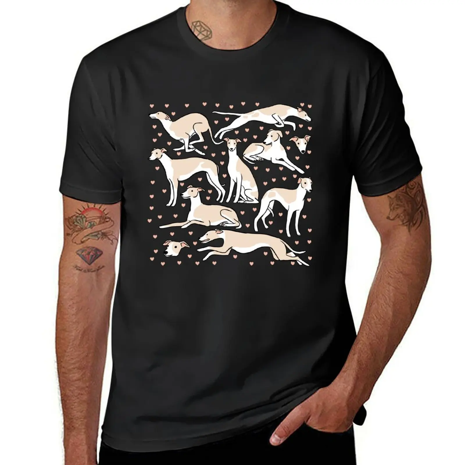 Whippet dog cute illustration T-Shirt boys animal print new edition fitted t shirts for men