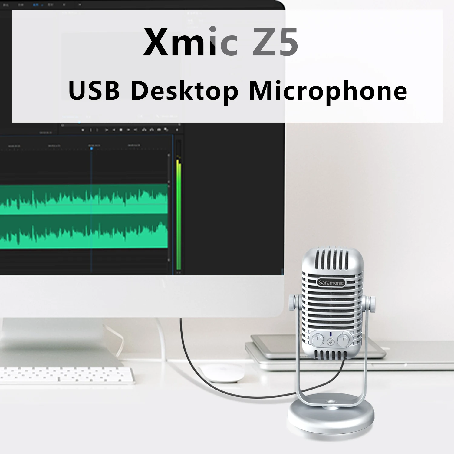 ميكروفون USB لسطح المكتب Saramonic Xmic Z5 لأجهزة Android اللوحية Mac Windows وأجهزة الكمبيوتر المنزلية وتسجيل البث والبث