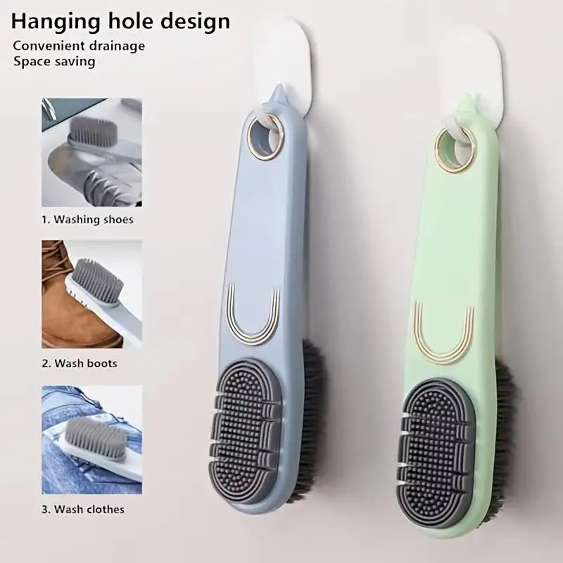 Double-sided Shoe Brush Soft Bristles Clothes Shoe Brushes Care Brush Waterproof Dirt Removal Cleaning Tool