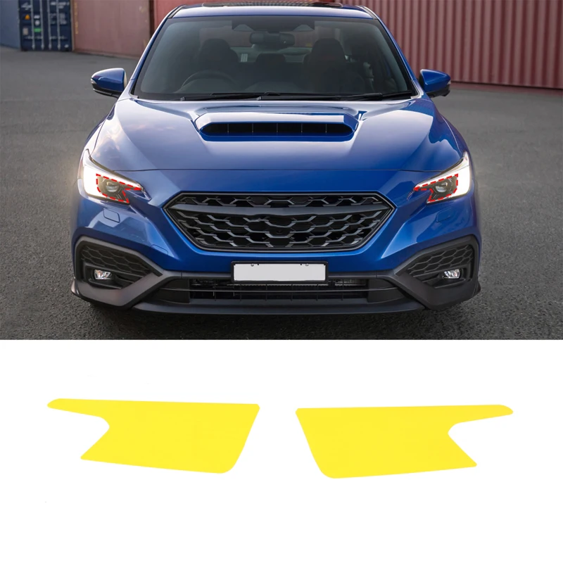 

2 PCS For Subaru WRX 2021-2023 PVC Yellow Headlight Protection Sticker PVC Pull Flower Sticker Car Exterior Modification Sticker