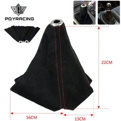 PQY - Universal Jdm Black Suede Shift Boot For M/T Manual Shift Gear Cover Shifter Stitch For Honda Civic J 99-00 PQY-SBC11