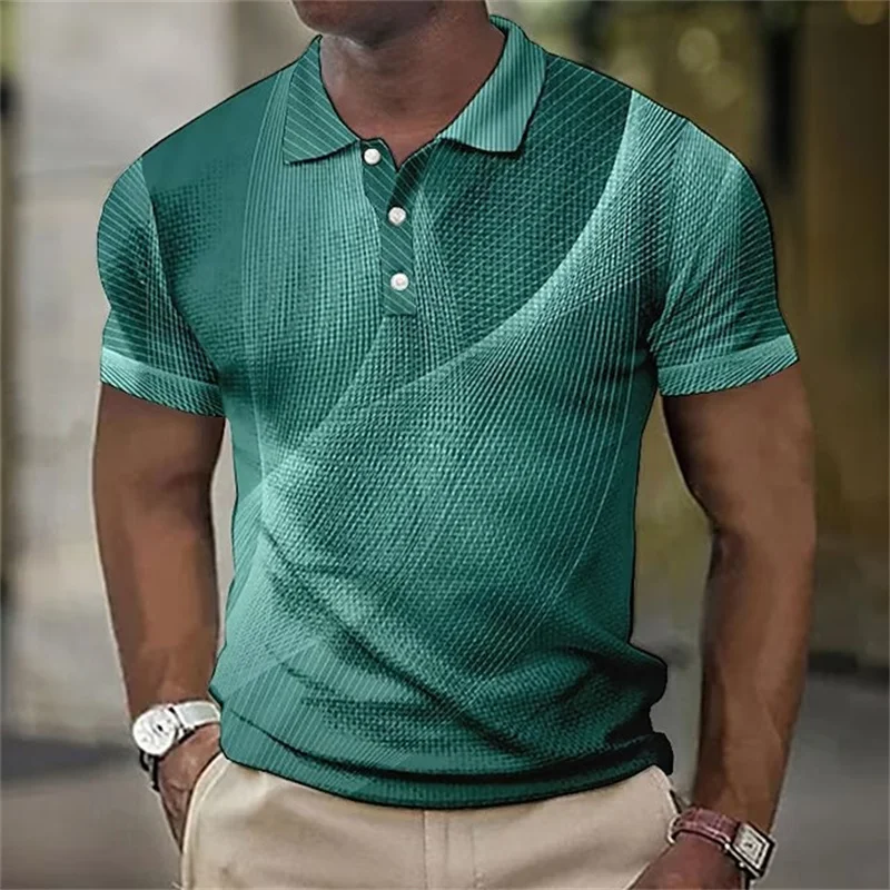 

3d Abstract Striped Pattern Men's Fashion Polos T-Shirts 6XL Plus Size Short Sleeve 3d Printed Street Male POLO Tee Casual Tops