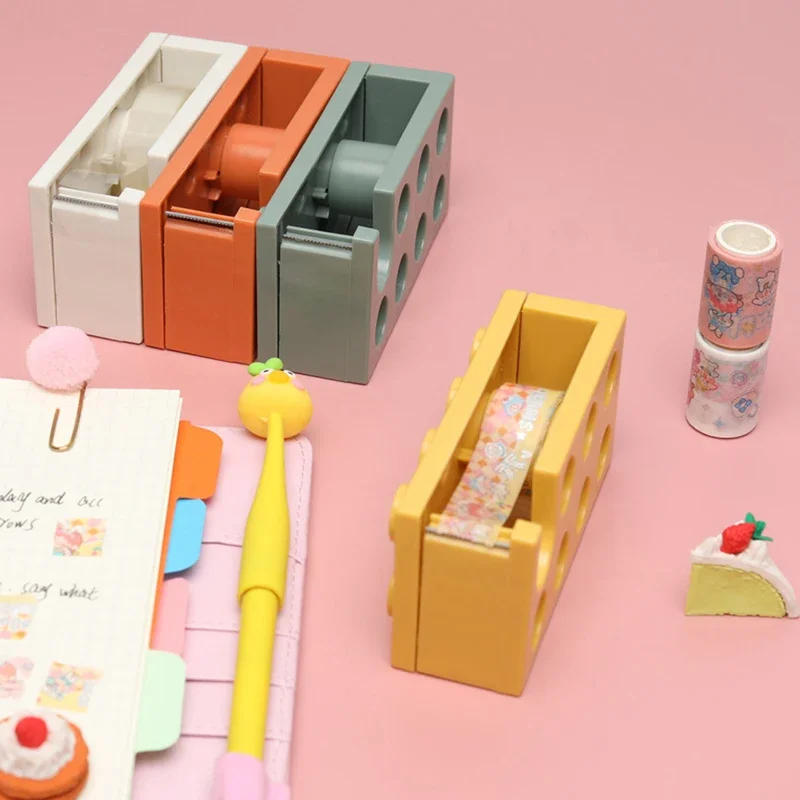 Practical Durable DIY Sticker Tape Dispenser Safe Tape Dispenser Rectangle Office Supplies
