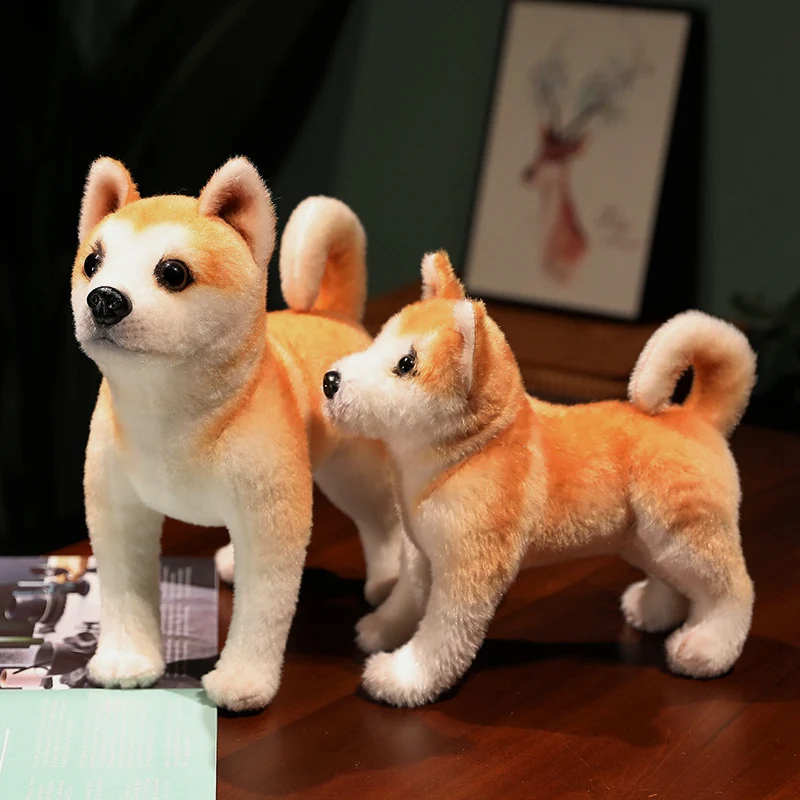 Juguetes de peluche de simulación de perro Akita para niños, decoración del hogar, lindos muñecos de animales Shiba Inu, almohada suave Real, regalo para niños, 32cm