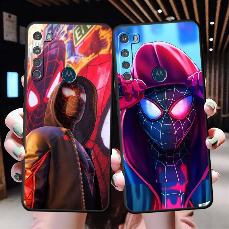 Case for Motorola G60 G22 Edge 30 G53 G30 40 G52 G31 G71 G72 G51 G60s G32 One Fusion G50 Phone Cover Cartoon Marvel Spiderman