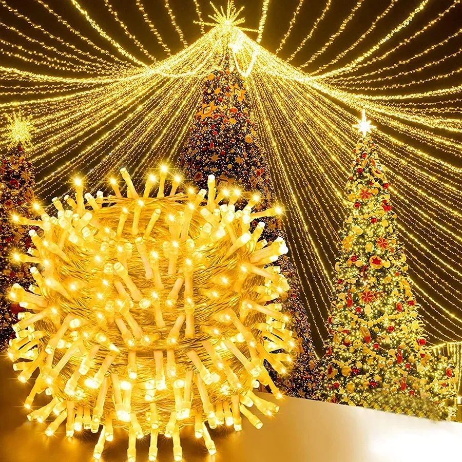 24V 50M 100M 200M Fairy Light Outdoor Christmas String Light Waterproof Holiday Wedding Party Garland Light For Garden Decor