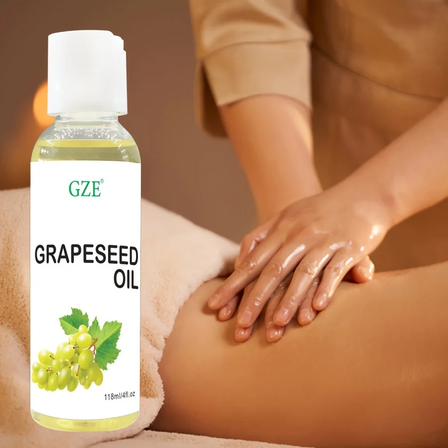 GZE Grapeseed Oil, Skin Care for Sensitive Skin, Light Silky Moisturizer for All Skin Type, Hair Strengthens Vegan Thickening