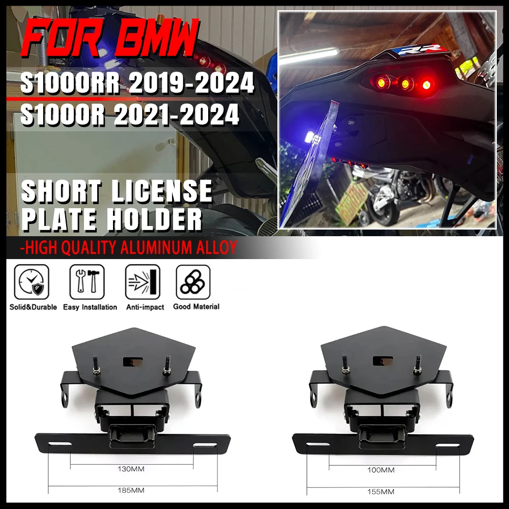 

S1000RR License Plate Holder Motorcycle Tail Tidy For BMW S1000R M1000RR 2019-2023 2024 Adjustable Short number plate holder