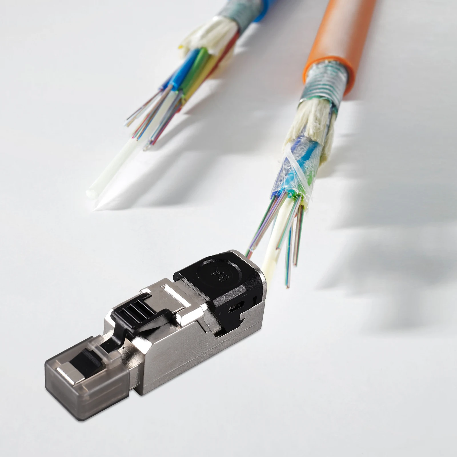 

Crimp-free Plug Ethernet Cable for Gaming Gilded Black Abs Through Connector