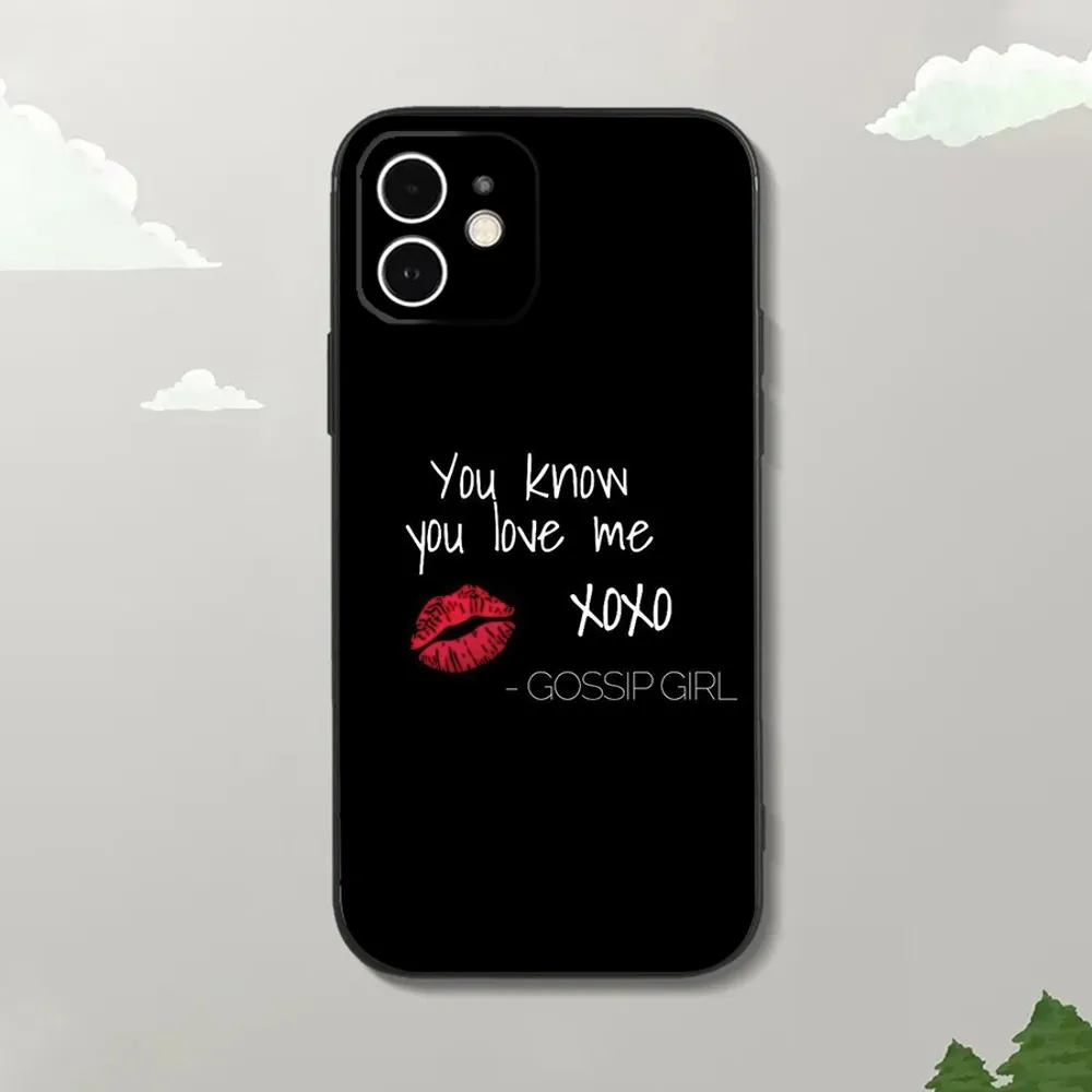 G-Gossip Girl Design Art Phone Case For iPhone15,14,13,12 Mini 11 Pro XR,X,XS,MAX 7,8 Plus Silicone Cover Soft Black