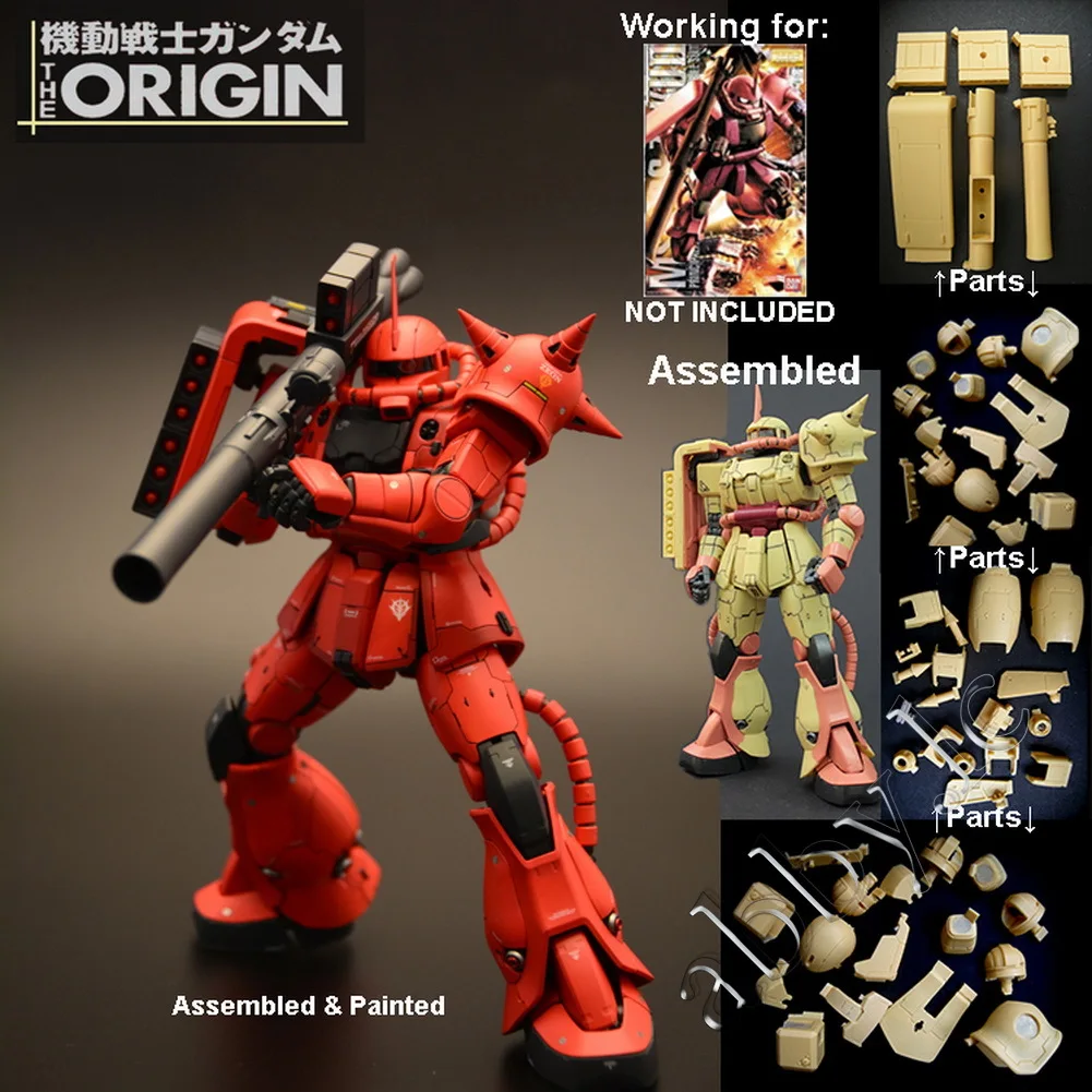 For MG 1/100 MS-06S Zaku II 2 Char's Ver. 2.0 UC Century Recast