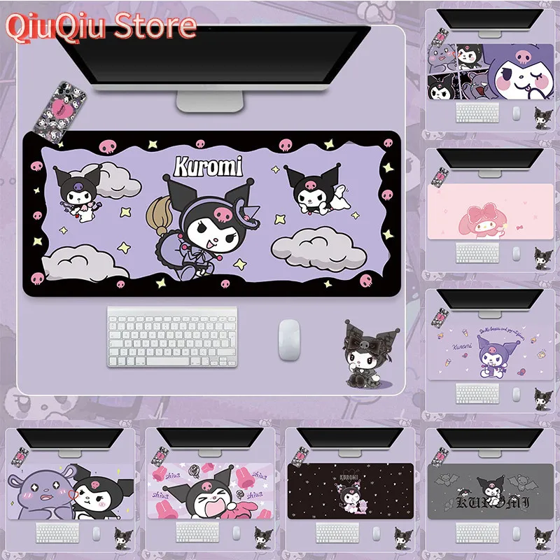 

Sanrio Kuromi Mouse Pad Large Computer Keyboard Mouse Mat Desk Pad with Non-Slip Base and Stitched Edge Home Office