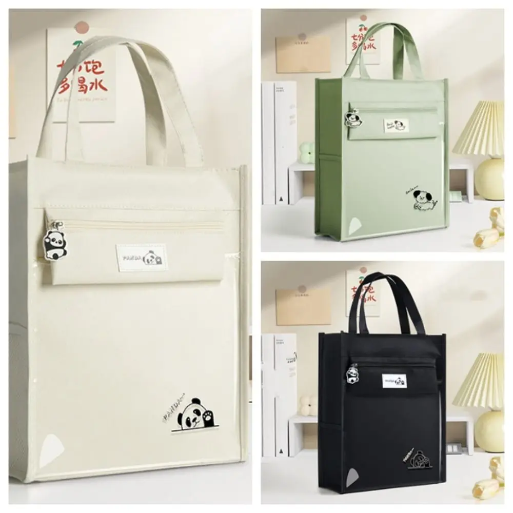 Panda Dog Cartoon Tote Bag Multiple Pockets Transparent Student Tutorial Bag Large Capacity Oxford Cloth Shoulder Handbag