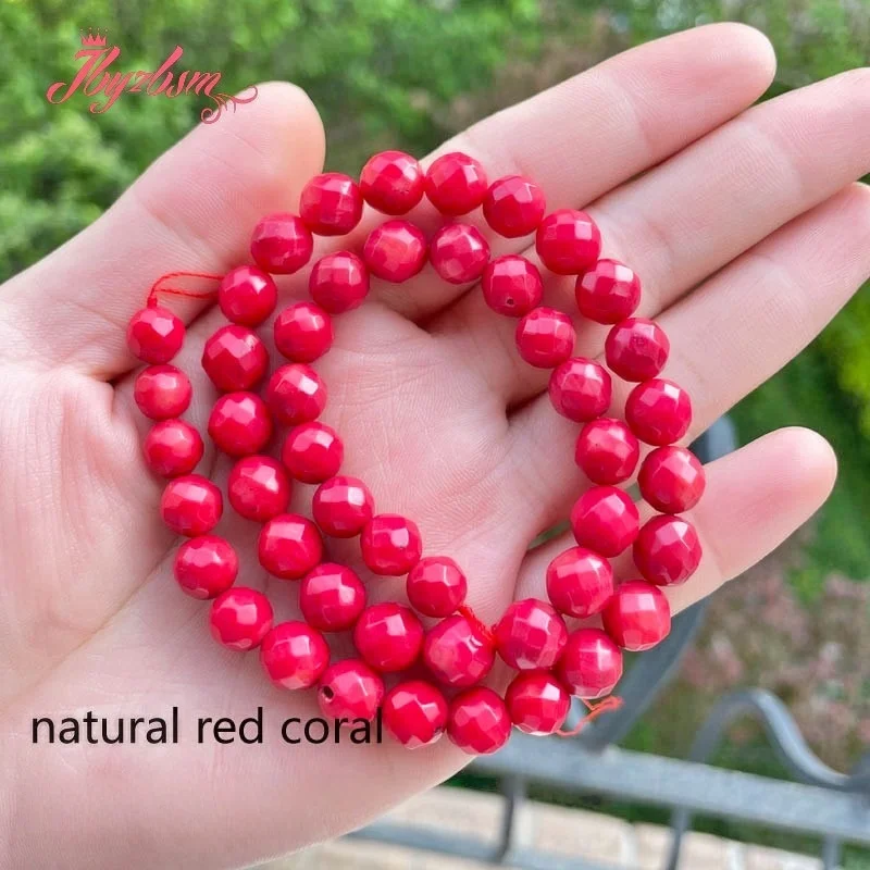 

2/3/4/6/8mm Natural Red Coral Round Shape Stone Beads For Necklace Bracelets Jewelry Making DIY Loose Beads Strand 15"