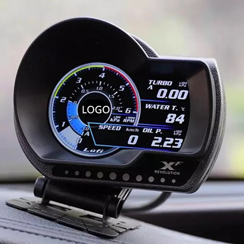 LUFI XF OBD2 Digital Turbo Boost Oil Pressure  Temperature Gauge For Car Afr RPM Fuel Level Speed EXT Oil Meter English Version