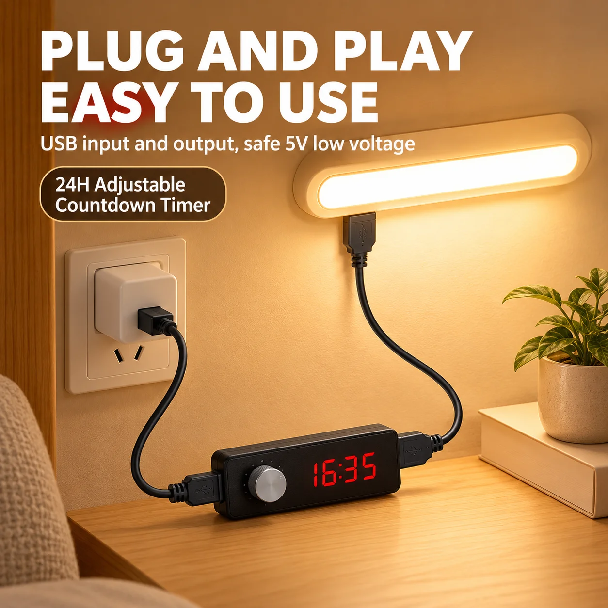 Reliable Digital Display USB Timer Switch Portable Adjustable Power Off Switch 5V Switching Cord Auto Shut Off Power Management