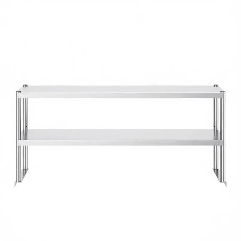 

Double Overshelf, Double Tier Stainless Steel Overshelf, 12 x 60 Inch Double Deck Overshelf, Height Adjustable Overshelf Prep Work Table for Kitchen, Restaurant and Workshop