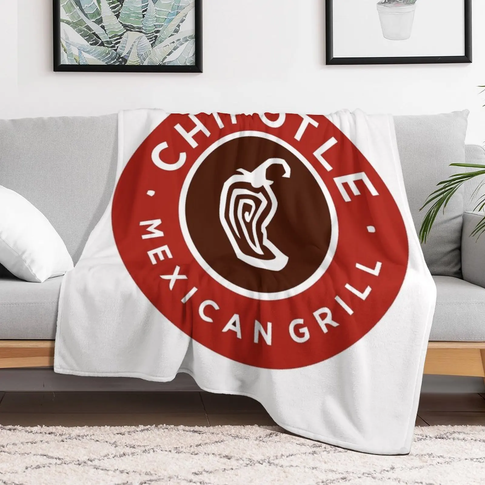 Contemporary Chipotle Mexican Grill Glass-front Alkoven Display Throw Blanket Long Lasting Soft Plush Blanket for Daily Use