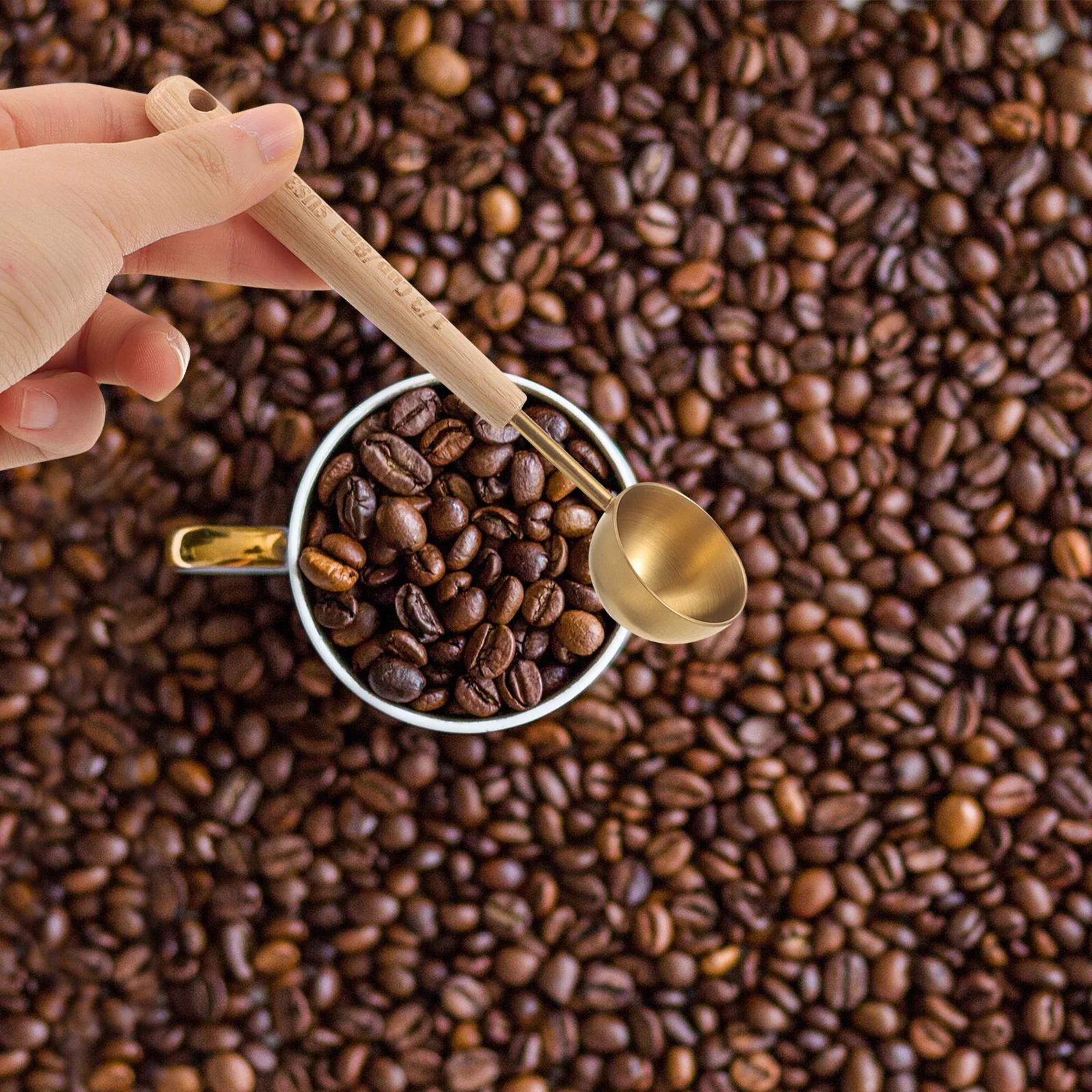 

Measuring Spoon Solid Wood Handle Stainless Steel Anti-Rust Precise Scale for Baking Cooking Kitchen Seasoning