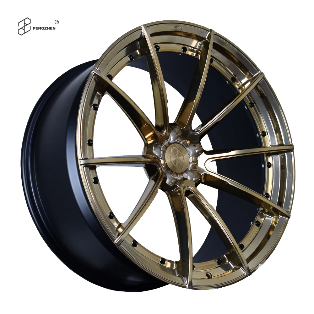 Polished Light Gold Spoke Black Barrel 2-Piece 22 23