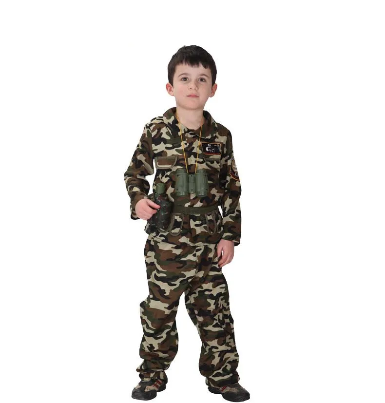 Kids Special Forces Boys Soldier Costume for Girls Army Military Camouflage Occupation Child Uniform Game Role Play Fancy Unifor