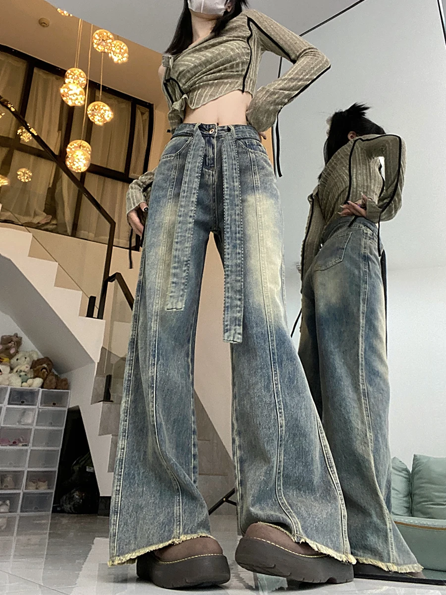 Jeans Uitbreidbare Femmes Vrouwen Broeken Kawaii Leuke Zoete Japanse Harajuku Koreaanse Vrouwelijke Denim Mode Esthetische Pastelkleur