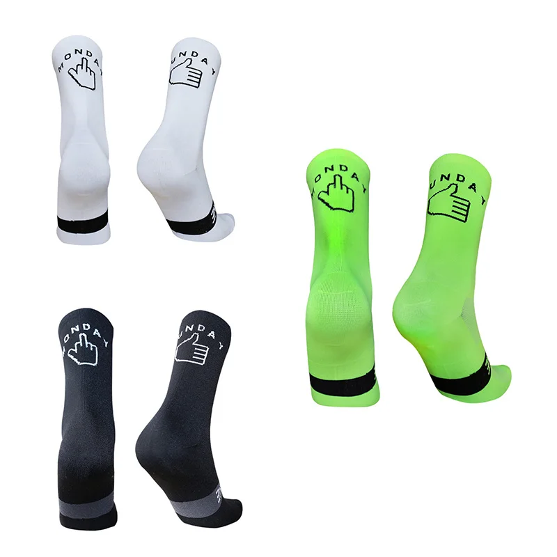 New Sport Running Cycling Socks Monday Sunday Breathable Road Bicycle Socks Men Women Bike Socks calcetines ciclismo