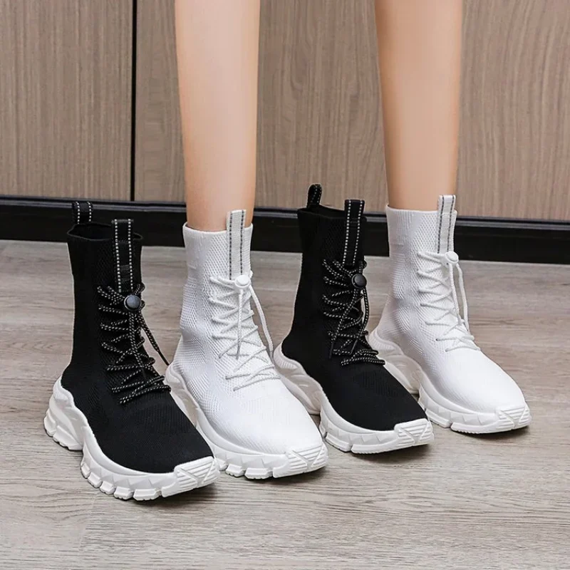 

Women's Shoes Autumn Winter Couple Socks Shoes Thick-soled Casual Shoes for Women Large Size Short Boots Botas De Mujer Zapatos
