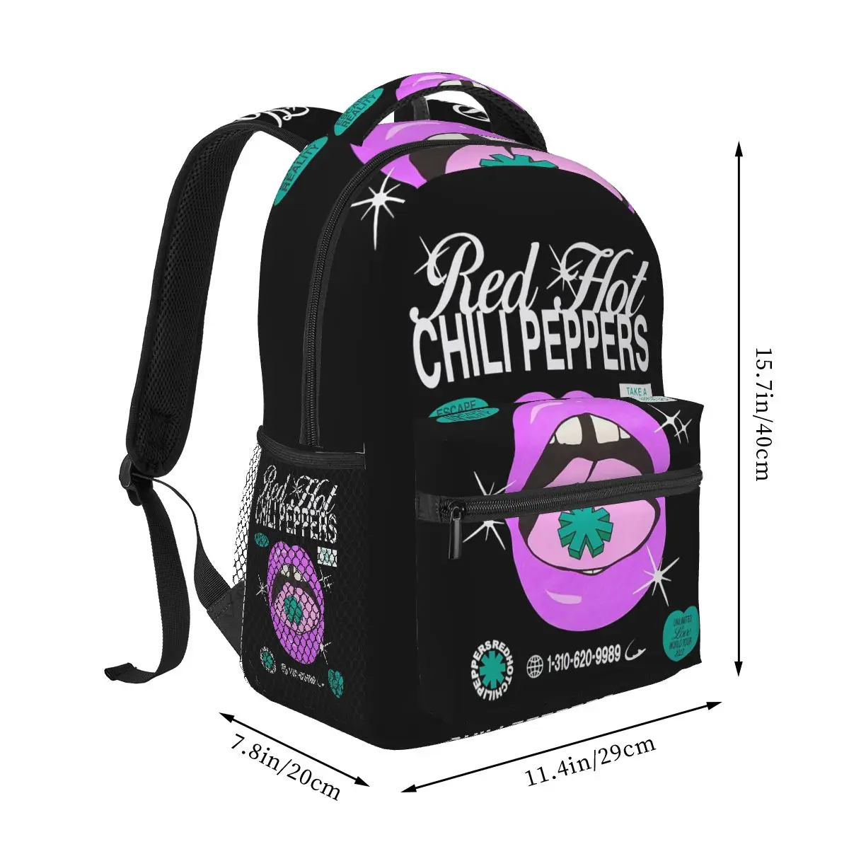 Rhcp Red Hot Chili Peppers Band Backpack Hot Sale Daypack Large Capacity Children BookBag School Bag Shoulder Bags for Men Women