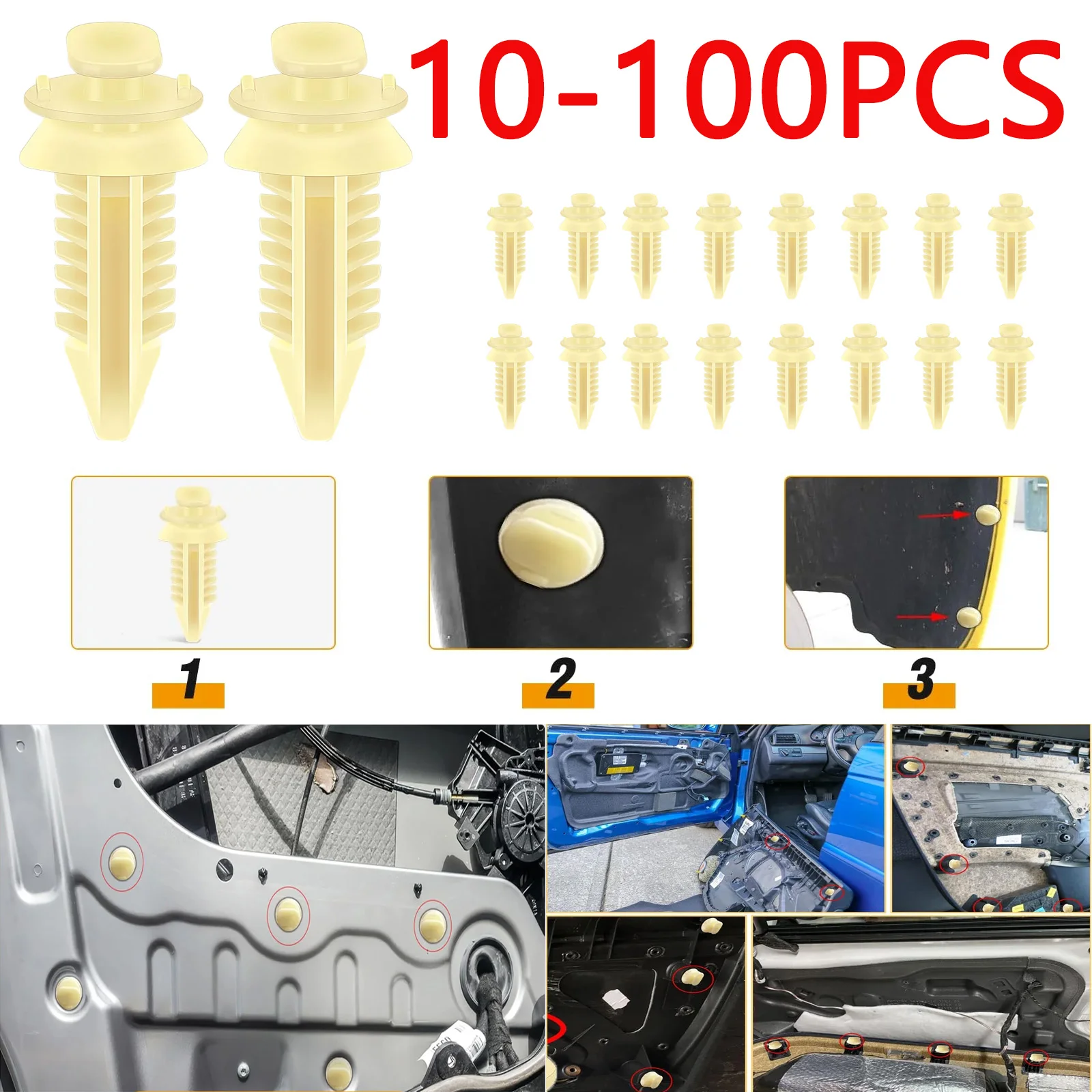 10-100PCS Car Door Panel Clips Retainers Replaces For GMC Trucks Chevy GM 15545202 Chevrolet Pickup Cadillac SUV Interior Clips