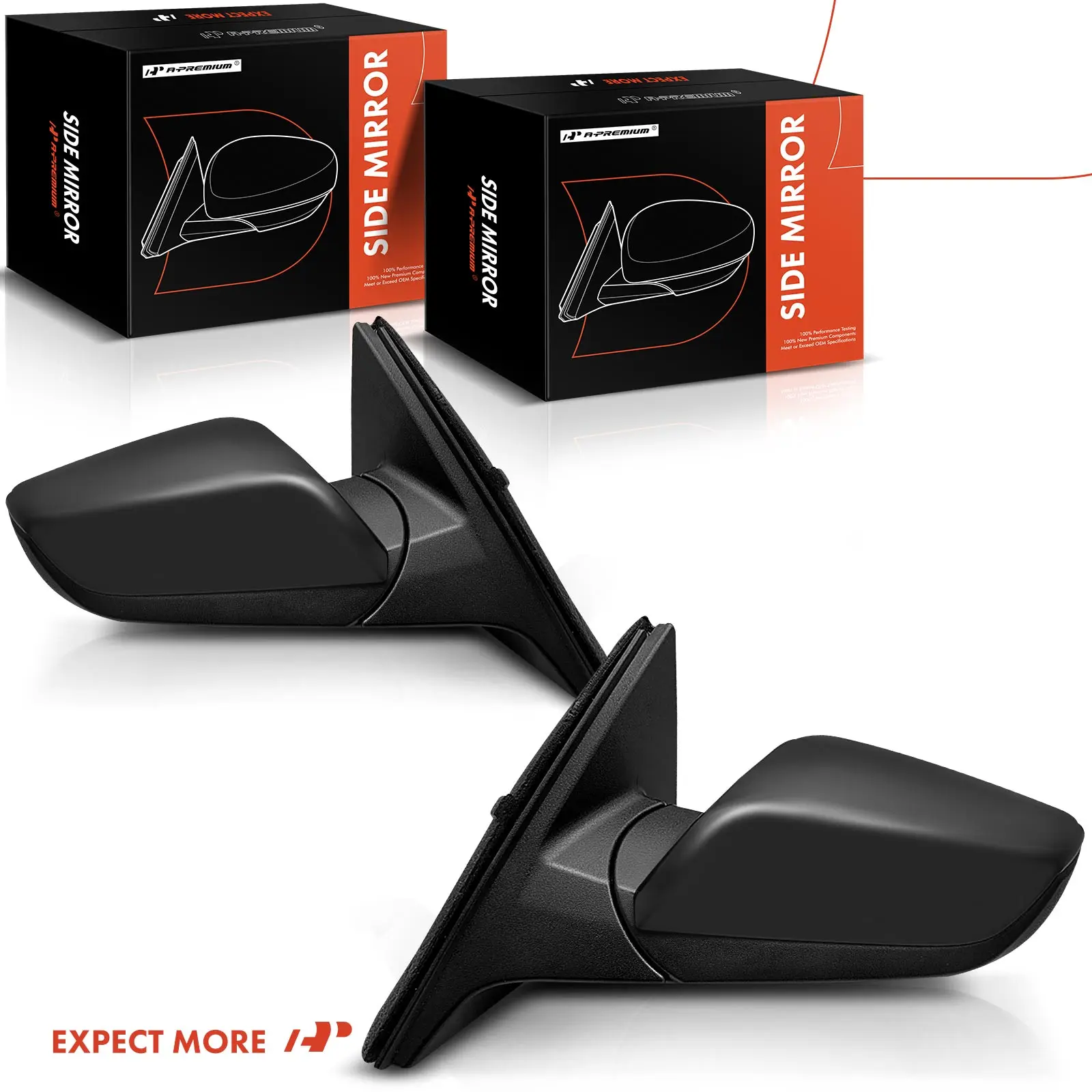 A-Premium Pair Power Door Mirror for Chevrolet Malibu 2016-2022 Manual Folding Blind Spot Detection Black