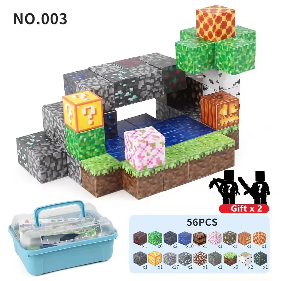 Magnetic Building Block Magnet Cube Mine World Set for Boy Girl Kid Age 3+ DIY Model Children STEM Sensory Toy Gift